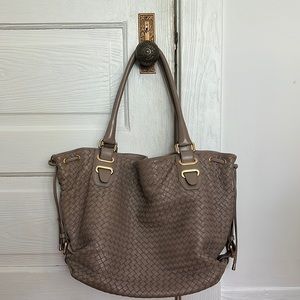 Super soft woven leather tote by T. Anthony (fine leather goods)